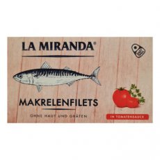 LA MIRANDA - Makreelfilets in tomatensaus (125gr) LA MIRANDA - Makreelfilets in tomatensaus (125gr)