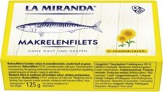 LA MIRANDA - Makreelfilets zonnebloemolie (125gr) LA MIRANDA - Makreelfilets zonnebloemolie (125gr)