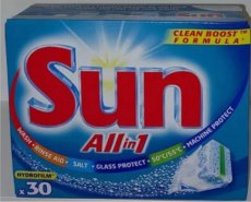 SUN - Vaatwas tabletten clean boost (30st) SUN - Vaatwas tabletten clean boost (30st)